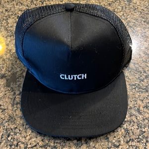 CLUTCH embroidered black and white snapback ball cap trucker hat UNISEX